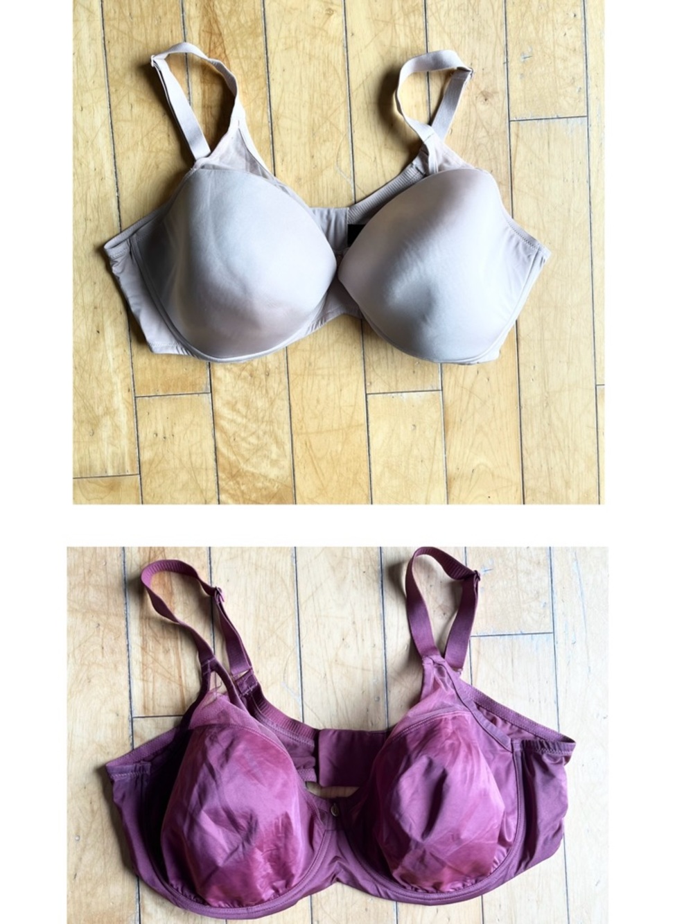 Understance Powder Pink and Deep Crimson Full‑Coverage Bra – Size 42DDD